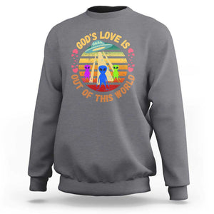 Vintage God's Love Is Out Of This World, World UFO Day Sweatshirt TS01 Charcoal Print Your Wear