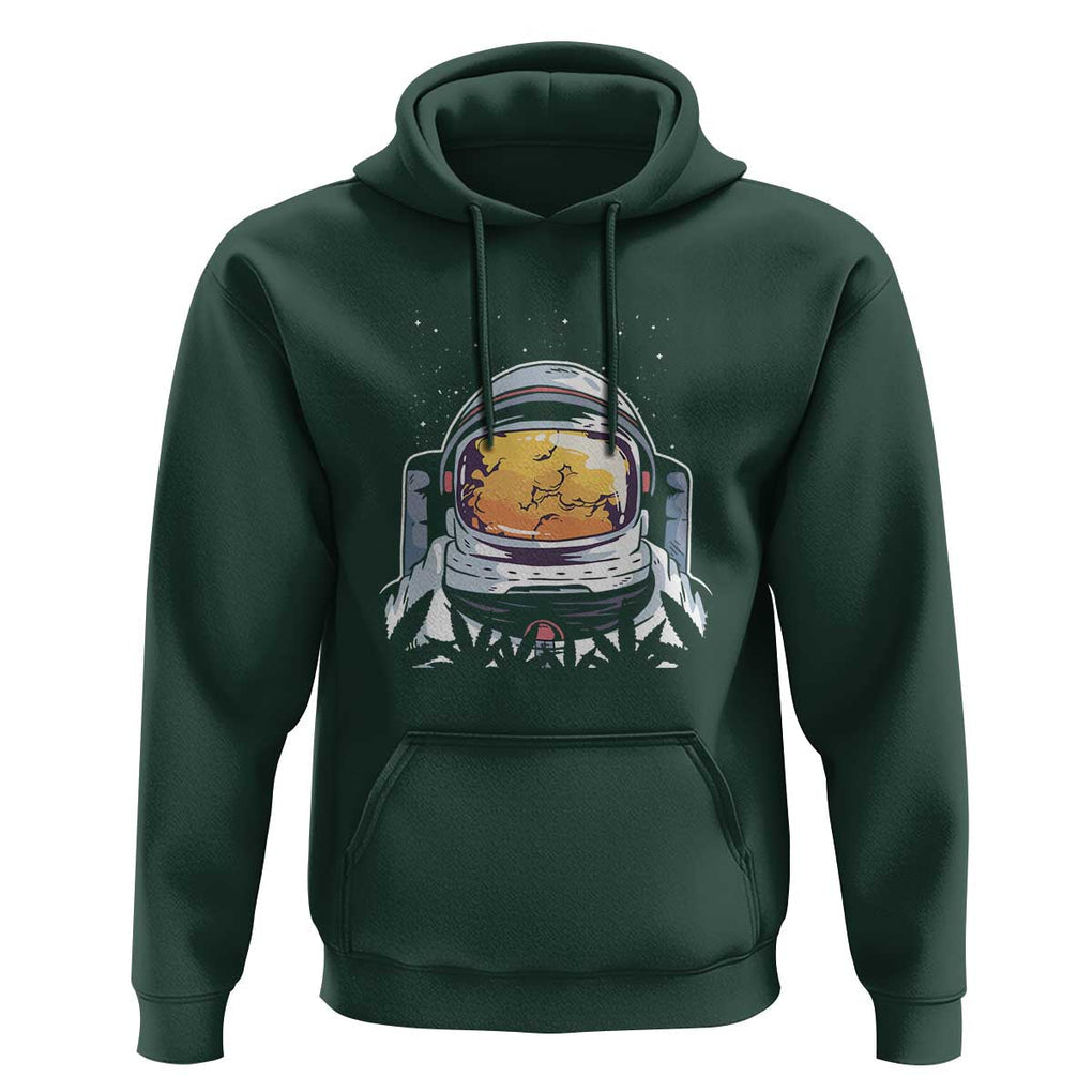 ASTRONAUT ALIEN UFO Hoodie Smoking Weed Cannabis Smokers TS01 Dark Forest Green Print Your Wear