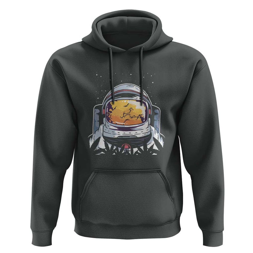 ASTRONAUT ALIEN UFO Hoodie Smoking Weed Cannabis Smokers TS01 Dark Heather Print Your Wear