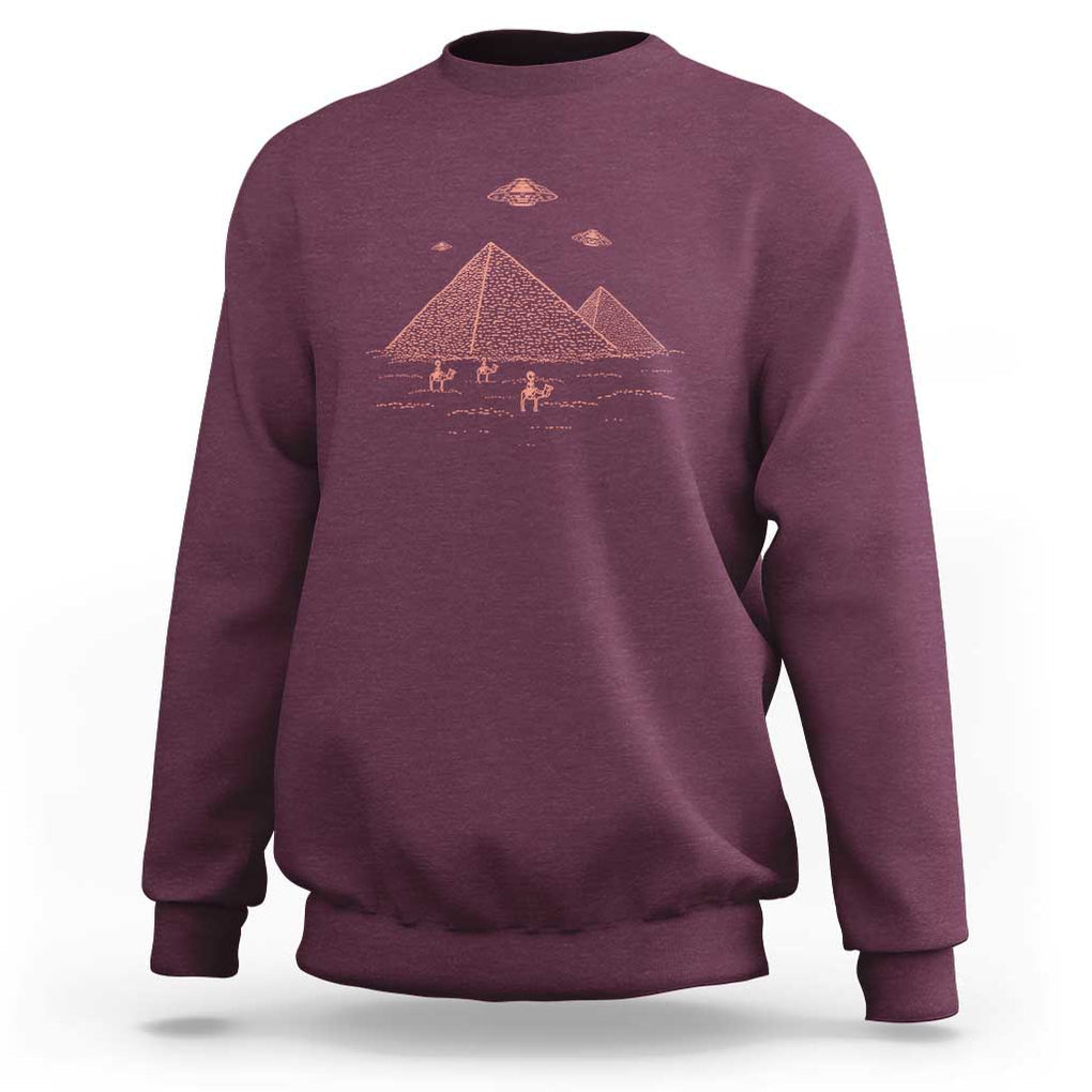Alien Believer Saucer Cryptid Lover Extraterrestrial Beings Sweatshirt TS01 Maroon Print Your Wear