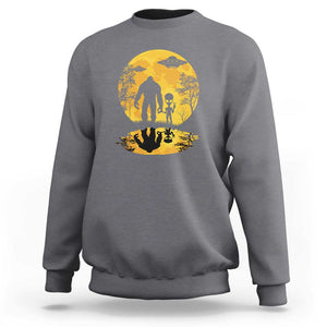 Alien Bigfoot Moon Sasquatch UFO Extraterrestrial Sweatshirt TS01 Charcoal Print Your Wear