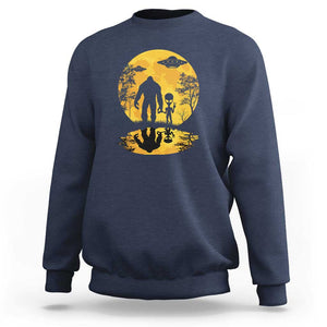 Alien Bigfoot Moon Sasquatch UFO Extraterrestrial Sweatshirt TS01 Navy Print Your Wear