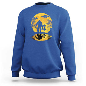 Alien Bigfoot Moon Sasquatch UFO Extraterrestrial Sweatshirt TS01 Royal Blue Print Your Wear