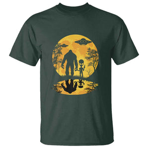 Alien Bigfoot Moon Sasquatch UFO Extraterrestrial T Shirt TS01 Dark Forest Green Print Your Wear