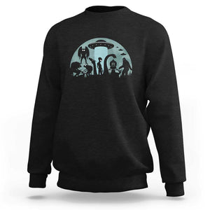 Bigfoot Ufo Loch Ness Monster Mothman And Aliens! Cryptid Sweatshirt TS01 Black Print Your Wear