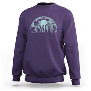 Bigfoot Ufo Loch Ness Monster Mothman And Aliens! Cryptid Sweatshirt TS01 Purple Print Your Wear