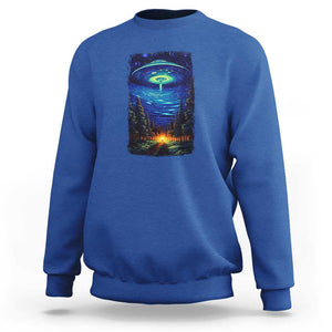 UFO Aliens Flying Saucer - Van Gogh Style - Starry Night Sweatshirt TS01 Royal Blue Print Your Wear