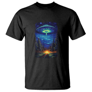 UFO Aliens Flying Saucer - Van Gogh Style - Starry Night T Shirt TS01 Black Print Your Wear