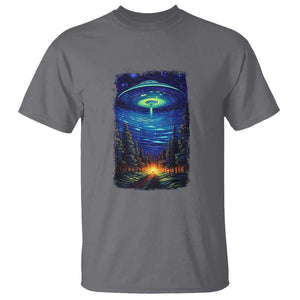 UFO Aliens Flying Saucer - Van Gogh Style - Starry Night T Shirt TS01 Charcoal Print Your Wear