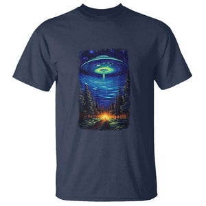 UFO Aliens Flying Saucer - Van Gogh Style - Starry Night T Shirt TS01 Navy Print Your Wear