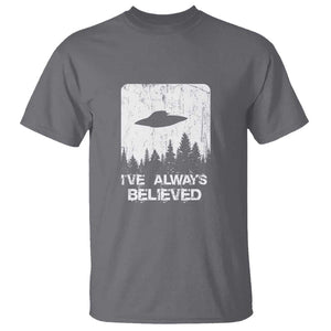 Alien Gifts Men Women Kids UFO Abduction Ive Always Believed T Shirt TS01 Charcoal Print Your Wear