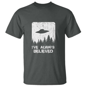 Alien Gifts Men Women Kids UFO Abduction Ive Always Believed T Shirt TS01 Dark Heather Print Your Wear