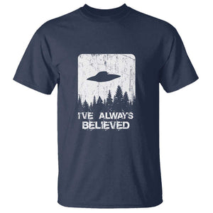 Alien Gifts Men Women Kids UFO Abduction Ive Always Believed T Shirt TS01 Navy Print Your Wear