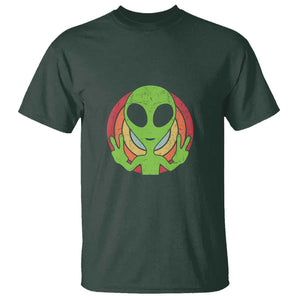 Funny Retro 80's Style Vintage UFO Lover Alien Space T Shirt TS01 Dark Forest Green Print Your Wear