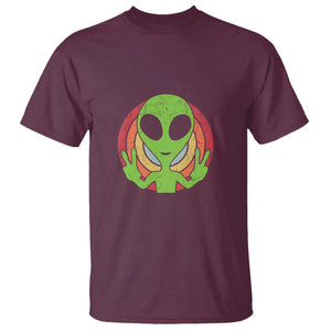 Funny Retro 80's Style Vintage UFO Lover Alien Space T Shirt TS01 Maroon Print Your Wear