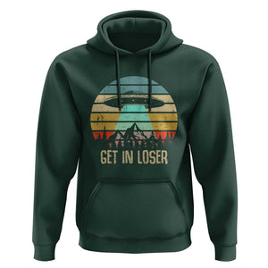 Get In Loser Alien Abduction Conspiracy Hoodie TS01 Dark Forest Green Print Your Wear