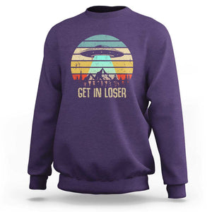 Get In Loser Alien Abduction Conspiracy Sweatshirt TS01 Purple Print Your Wear