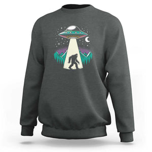 UFO Bigfoot Alien Abduction Sweatshirt TS01 Dark Heather Print Your Wear