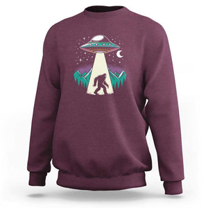 UFO Bigfoot Alien Abduction Sweatshirt TS01 Maroon Print Your Wear