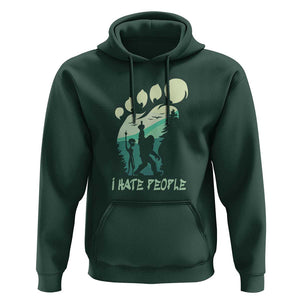 I Hate People Funny Alien Bigfoot Mountains Trip 2024 Hoodie TS01 Dark Forest Green Print Your Wear