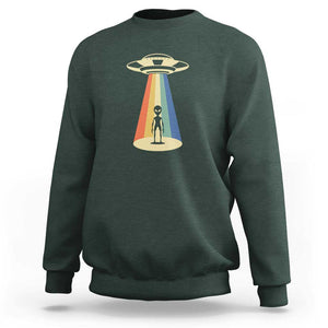 UFO Abduction - Alien Abduction Vintage Aliens Lover Sweatshirt TS01 Dark Forest Green Print Your Wear