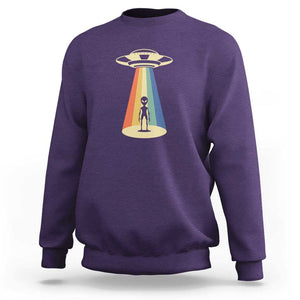 UFO Abduction - Alien Abduction Vintage Aliens Lover Sweatshirt TS01 Purple Print Your Wear