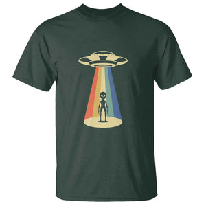 UFO Abduction - Alien Abduction Vintage Aliens Lover T Shirt TS01 Dark Forest Green Print Your Wear