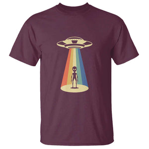 UFO Abduction - Alien Abduction Vintage Aliens Lover T Shirt TS01 Maroon Print Your Wear