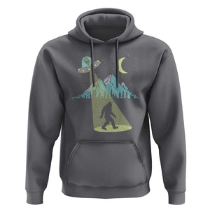 Bigfoot UFO Abduction Moon & Mountain Alien Vintage Graphic Hoodie TS01 Charcoal Print Your Wear