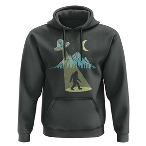 Bigfoot UFO Abduction Moon & Mountain Alien Vintage Graphic Hoodie TS01 Dark Heather Print Your Wear