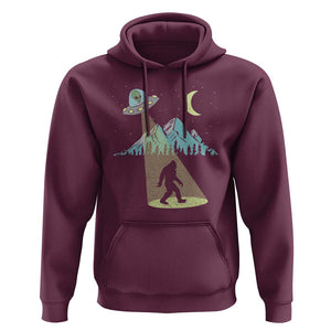 Bigfoot UFO Abduction Moon & Mountain Alien Vintage Graphic Hoodie TS01 Maroon Print Your Wear