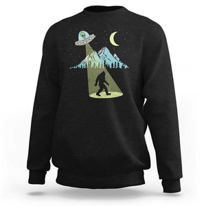 Bigfoot UFO Abduction Moon & Mountain Alien Vintage Graphic Sweatshirt TS01 Black Print Your Wear