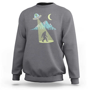 Bigfoot UFO Abduction Moon & Mountain Alien Vintage Graphic Sweatshirt TS01 Charcoal Print Your Wear