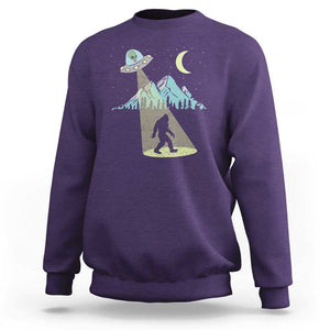 Bigfoot UFO Abduction Moon & Mountain Alien Vintage Graphic Sweatshirt TS01 Purple Print Your Wear