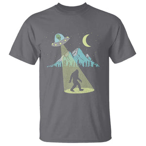 Bigfoot UFO Abduction Moon & Mountain Alien Vintage Graphic T Shirt TS01 Charcoal Print Your Wear