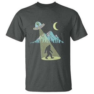 Bigfoot UFO Abduction Moon & Mountain Alien Vintage Graphic T Shirt TS01 Dark Heather Print Your Wear