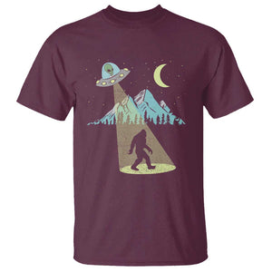 Bigfoot UFO Abduction Moon & Mountain Alien Vintage Graphic T Shirt TS01 Maroon Print Your Wear