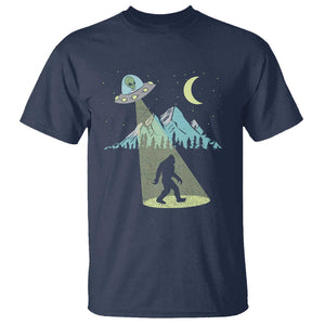 Bigfoot UFO Abduction Moon & Mountain Alien Vintage Graphic T Shirt TS01 Navy Print Your Wear