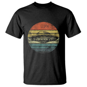 UFO Gifts Retro Sunset Funny Alien UFO Hunter Silhouette T Shirt TS01 Black Print Your Wear