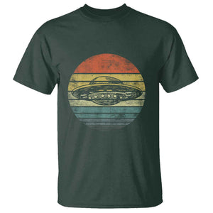 UFO Gifts Retro Sunset Funny Alien UFO Hunter Silhouette T Shirt TS01 Dark Forest Green Print Your Wear