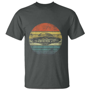 UFO Gifts Retro Sunset Funny Alien UFO Hunter Silhouette T Shirt TS01 Dark Heather Print Your Wear