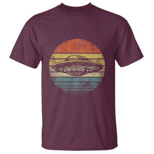 UFO Gifts Retro Sunset Funny Alien UFO Hunter Silhouette T Shirt TS01 Maroon Print Your Wear