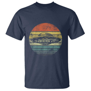 UFO Gifts Retro Sunset Funny Alien UFO Hunter Silhouette T Shirt TS01 Navy Print Your Wear