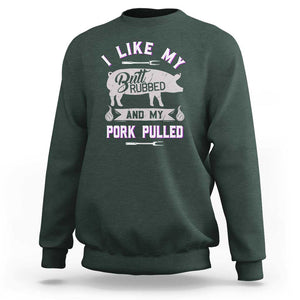 Funny BBQ Grilling Quote Pig Pulled Pork Sweatshirt TS01 Dark Forest Green Print Your Wear