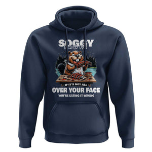 Soggy Beaver BBQ If It's Not All Over Your Face Beaver Hoodie TS01 Navy Print Your Wear