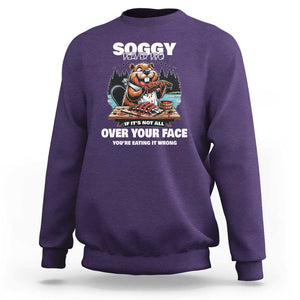 Soggy Beaver BBQ If It's Not All Over Your Face Beaver Sweatshirt TS01 Purple Print Your Wear