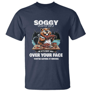 Soggy Beaver BBQ If It's Not All Over Your Face Beaver T Shirt TS01 Navy Print Your Wear