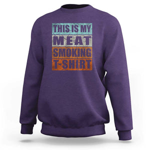 BBQ Smoker Themed Retro - Vintage My Meat Smoking Sweatshirt TS01 Purple Print Your Wear