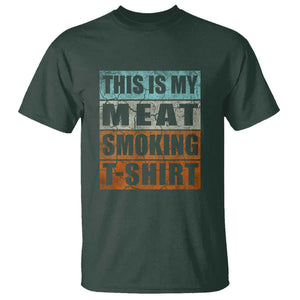 BBQ Smoker Themed Retro - Vintage My Meat Smoking T Shirt TS01 Dark Forest Green Print Your Wear