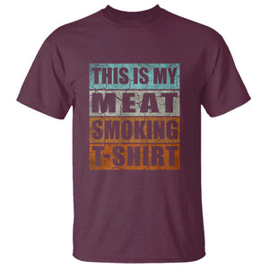 BBQ Smoker Themed Retro - Vintage My Meat Smoking T Shirt TS01 Maroon Print Your Wear